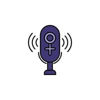 micrófono, hembra, voz grabación vector icono