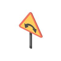 Bridge ahead isometric vector icon