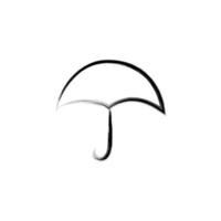 umbrella sketch style vector icon