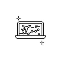 vuelo, web, ordenador portátil vector icono