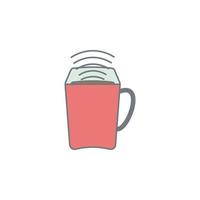 coffee aroma in mug colored vector icon