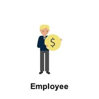 Employee color vector icon