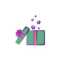 open gift box colored vector icon
