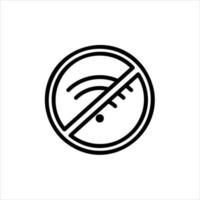 no wifi in flat design style vector