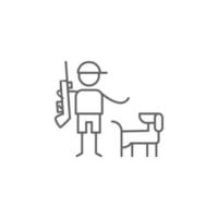 Hunting, dog, adventure vector icon