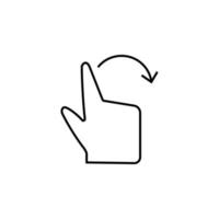 Rotate, hand, touch, finger vector icon