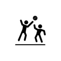 two play basketball vector icon