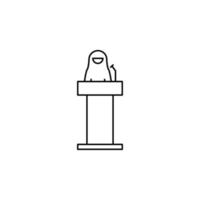 speech, Muslim businesswoman vector icon