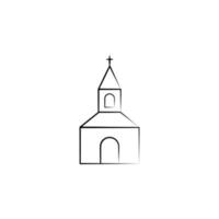 church sketch vector icon