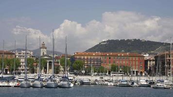 beach and skyline view, nice, south of france video