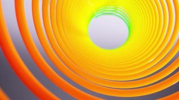 A marco shot traveling inside of a coiled slinky toy video