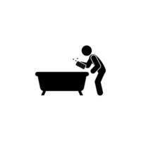 man cleaning vector icon