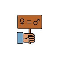 protest, hands, women vector icon