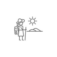 Hiking, adventure vector icon