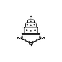 wedding cake sketch vector icon