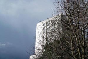 Low Angle View of Downtown City Center of British City London Luton Town of England UK. The Image Was Captured at Central Luton  City During a Cold and Cloudy Evening of 26-March-2023 photo