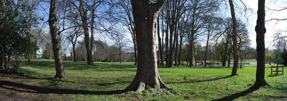 Low Angle View of Local Public Park. The Image Was Captured at Wardown Public Park of Luton Town of England UK During a Cold and Cloudy Evening of 24-March-2023 photo