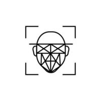 Artificial facial intelligence concept line vector icon