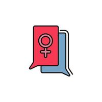 chat, gender, female, speech bubble vector icon