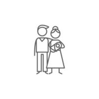 Family, parents, baby vector icon