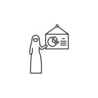 strategy, Muslim businesswoman vector icon