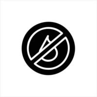no fire allowed in flat design style vector