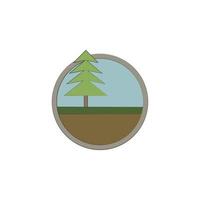 Pine tree colored in circle vector icon