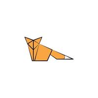 a fox colored origami style vector icon