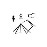 camp tent vector icon