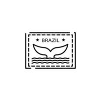 Passport stamp, visa, Brazil vector icon