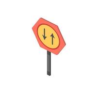 Give way isometric vector icon