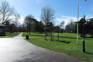 Low Angle View of Local Public Park. The Image Was Captured at Wardown Public Park of Luton Town of England UK During a Cold and Cloudy Evening of 25-March-2023 photo