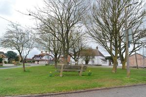 Low Angle View of Local Public Park and Beautiful Trees a Clear and Cold Day of 22-March-2023 at Luton Town of England UK. photo