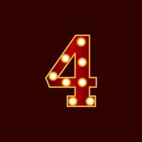 5 number with bulb vector icon