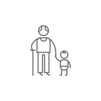 Grandfather, grandson vector icon