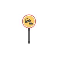 Dangerous roadside colored vector icon