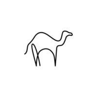 Camel one line vector icon