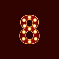 9 number with bulb vector icon