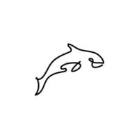 Whale one line vector icon