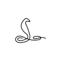 Cobra snake one line vector icon