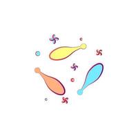 juggling club colored vector icon