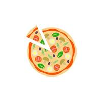 pizza, rápido, comida vector icono