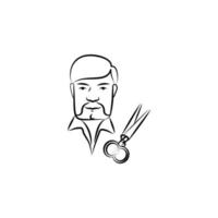 stylist avatar sketch style vector icon