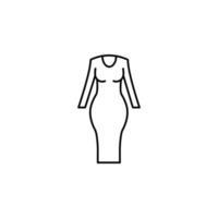 Woman fitted dress vector icon