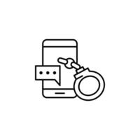 Bribe, mobile phone, clamp vector icon