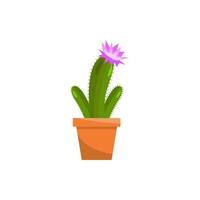 Spring colorful flowers in pots vector icon