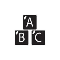 alphabet cubes with letters A,B,C vector icon