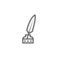 Feather, ink, USA vector icon