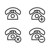 set of home phone vector icon