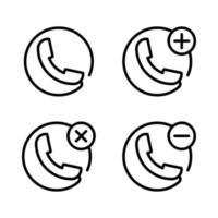 set of handset vector icon